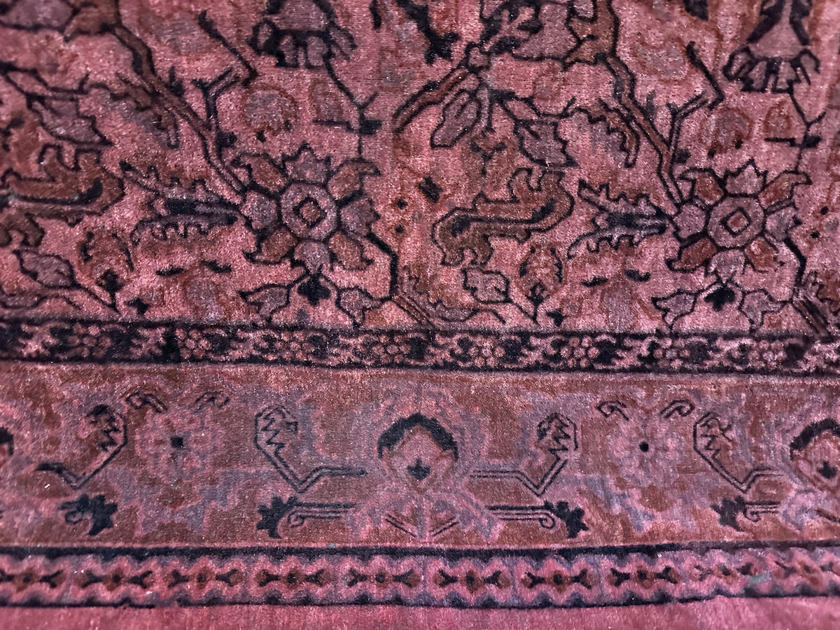 Late 19th Century European Burgundy Velvet Low Pile Coverlet ID: 805173