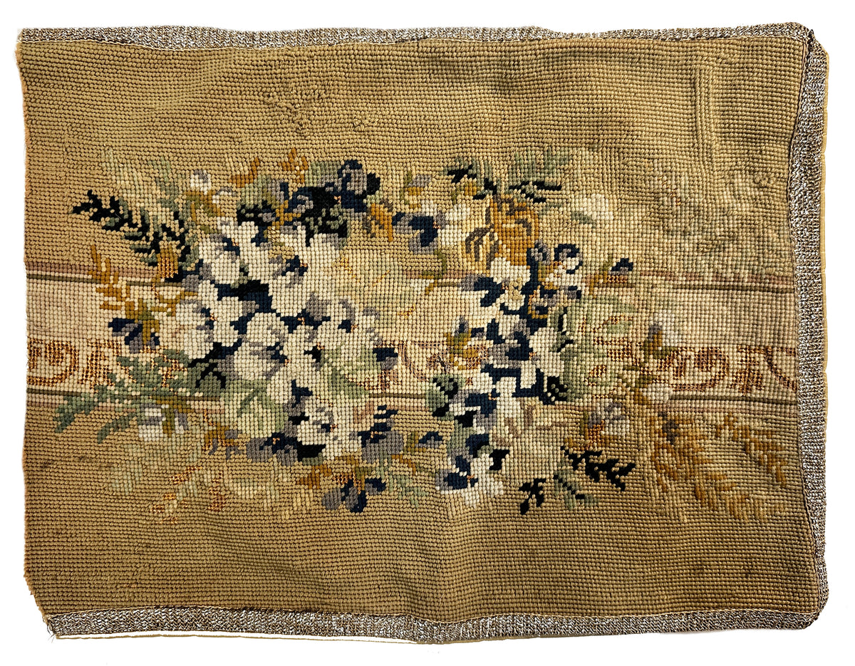 19th Century French Needlepoint Pillowcase ID: 853