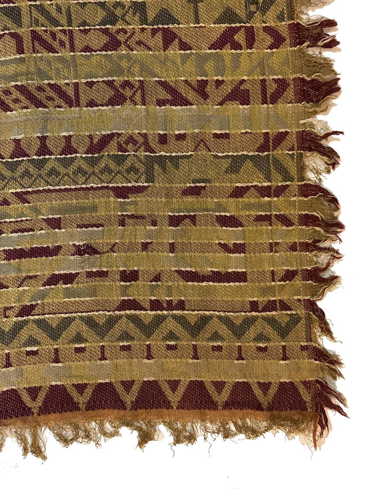 19th C. American Woven Textile (damaged) ID: 874