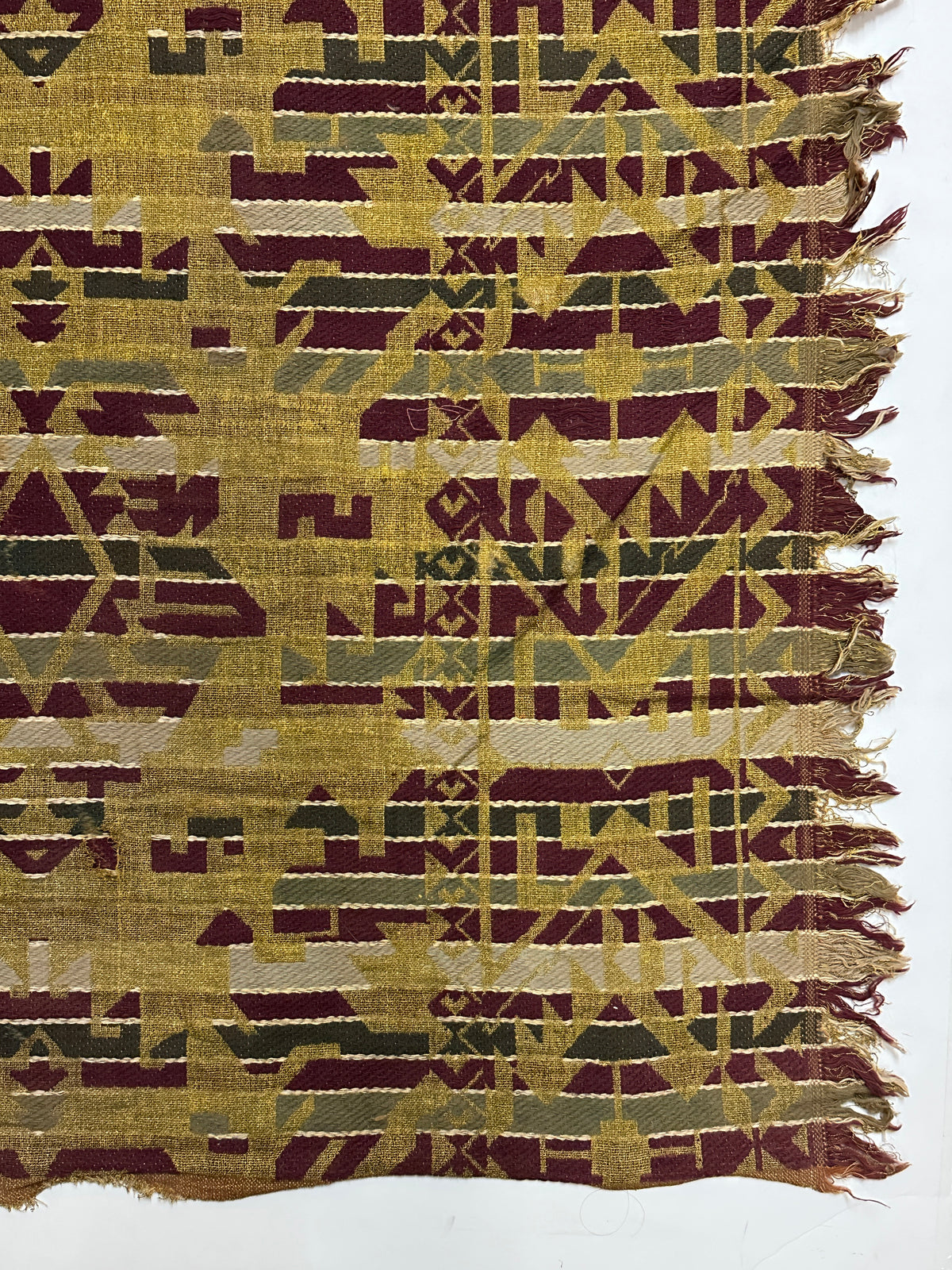 19th C. American Woven Textile (damaged) ID: 874