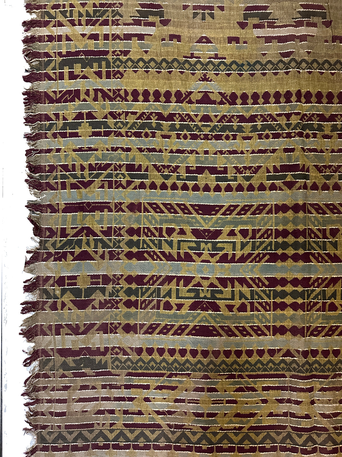 19th C. American Woven Textile (damaged) ID: 874