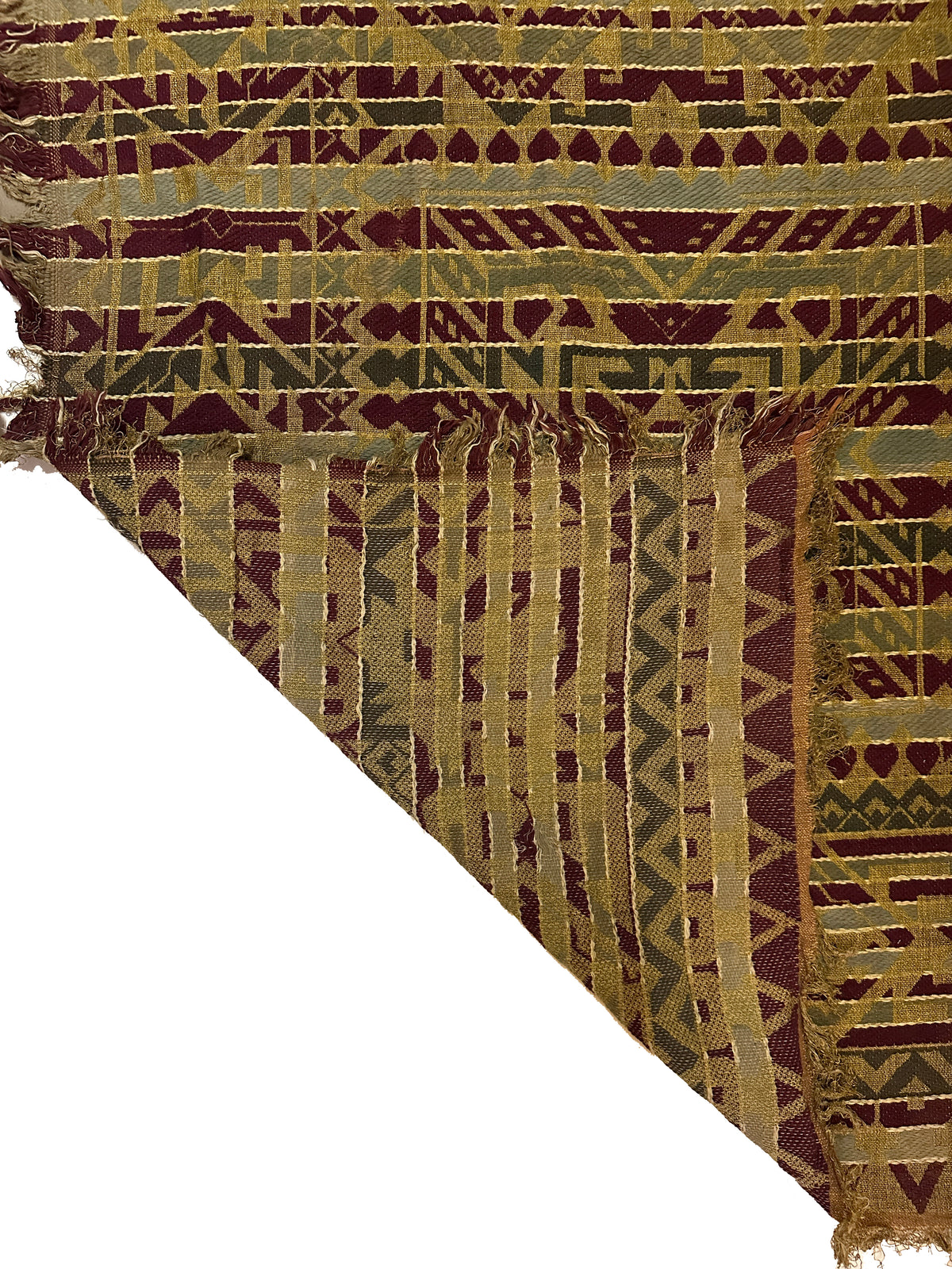19th C. American Woven Textile (damaged) ID: 874