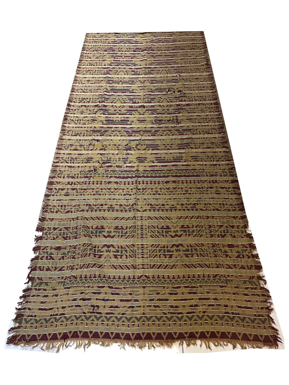 19th C. American Woven Textile (damaged) ID: 874