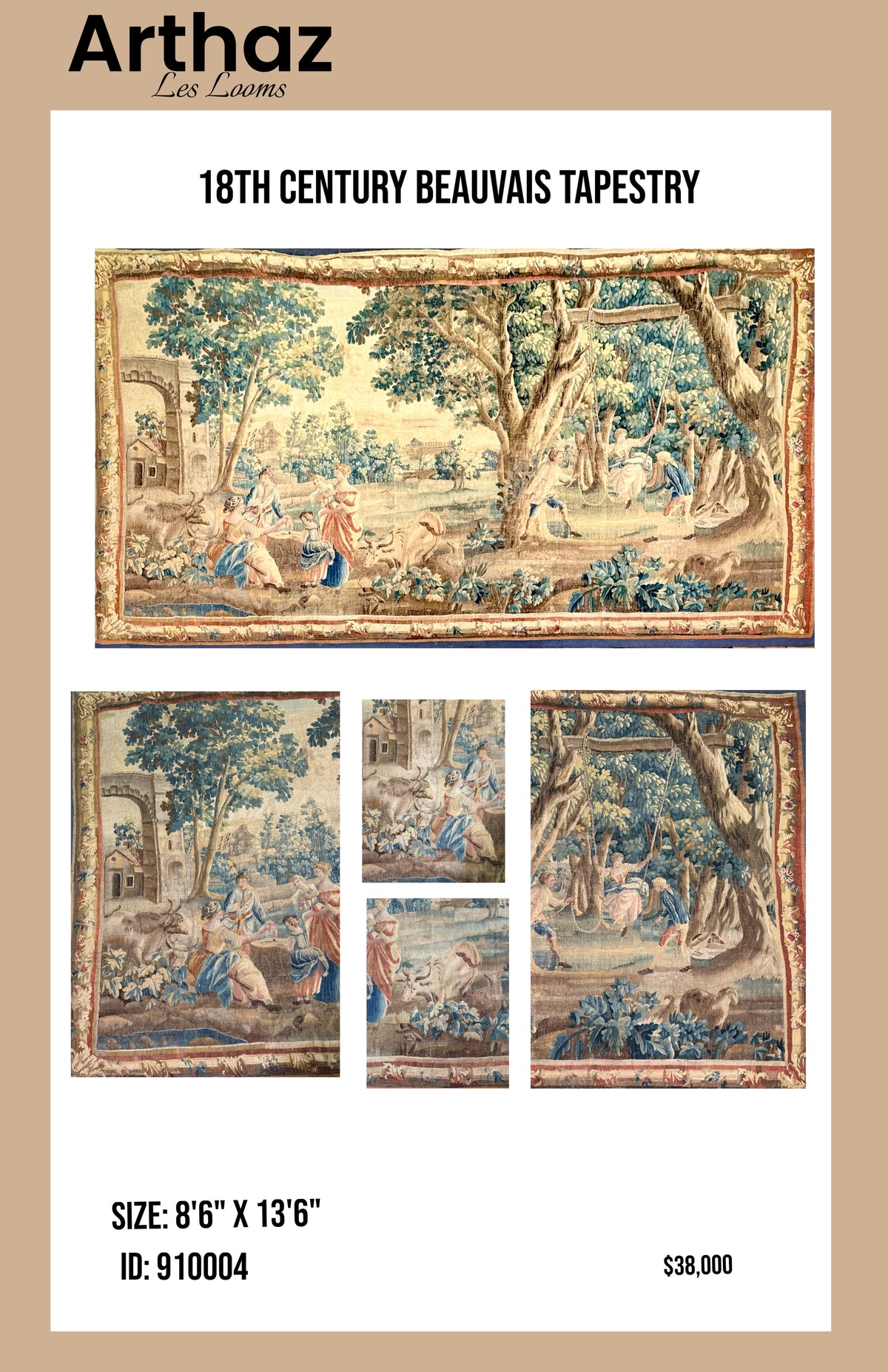 18th Century French Beauvais Tapestry ID: 910004