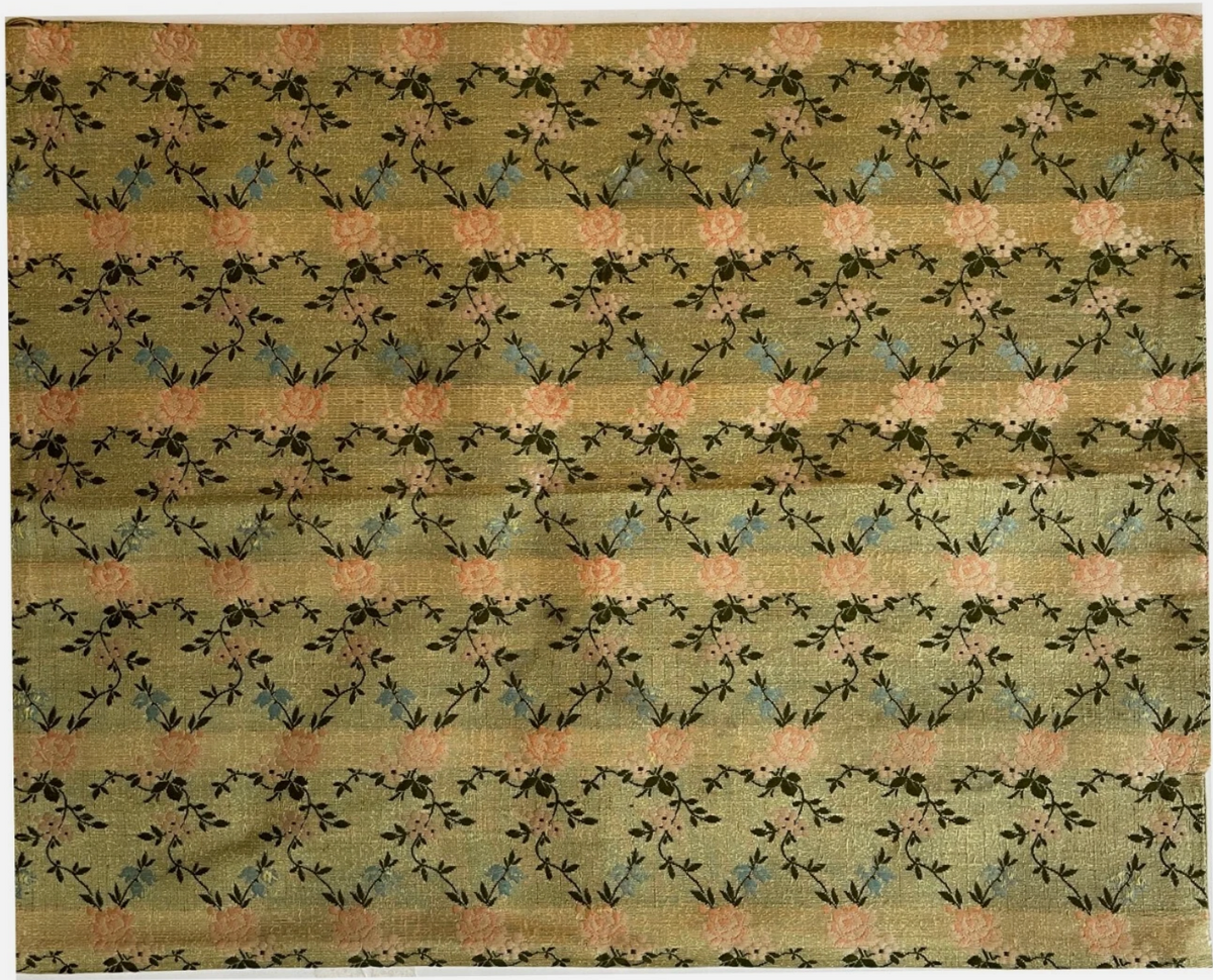 19th Century French Silk Embroidery Pillowcase