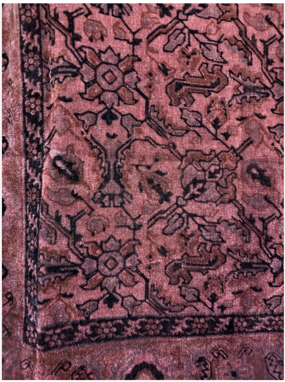 Late 19th Century European Burgundy Velvet Low Pile Coverlet