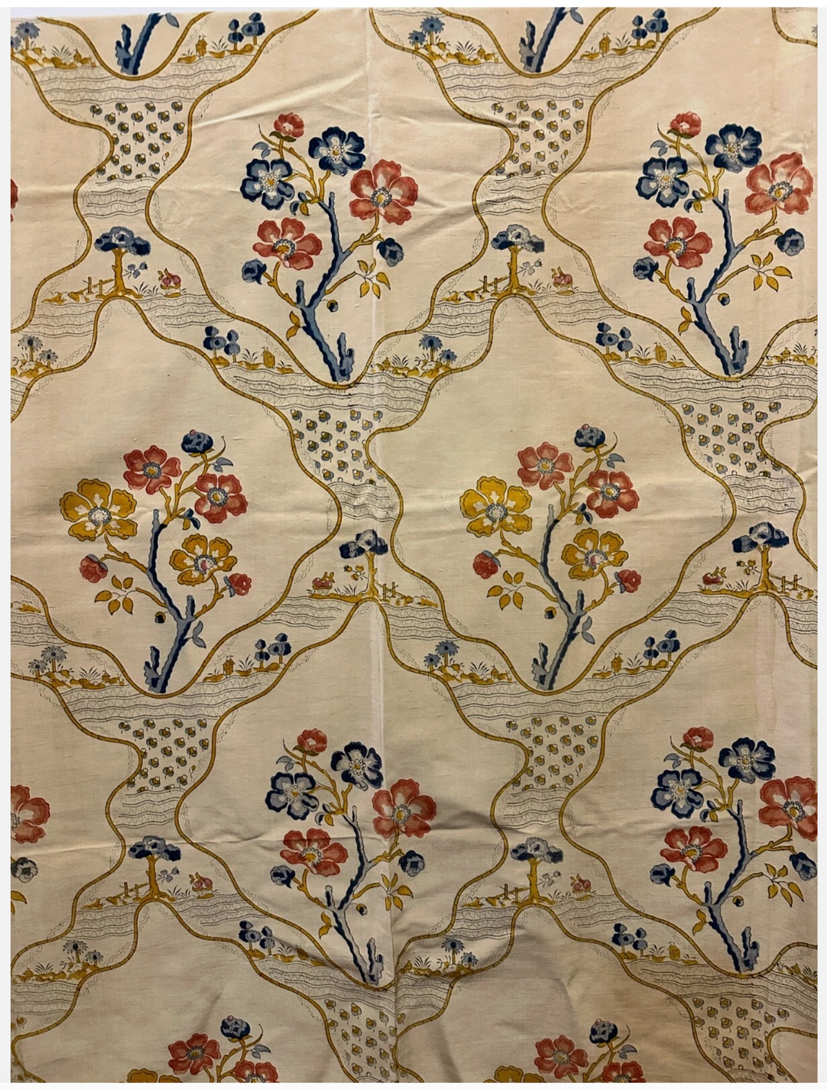 20th Century French Printed Silk