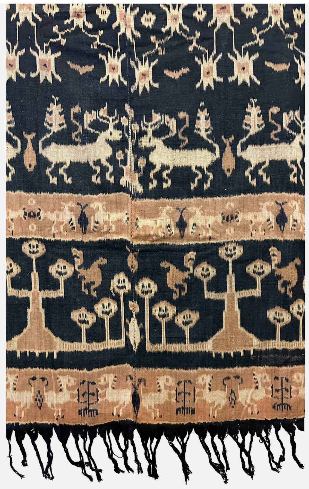 Indonesian Hinggi Ikat Woven Throw