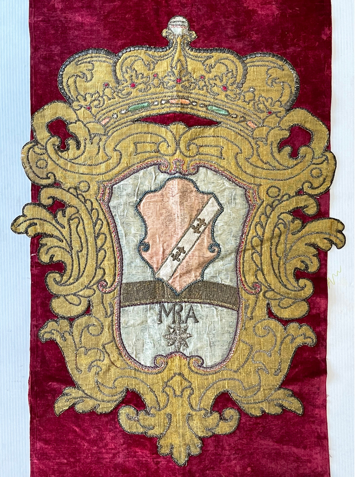 17th Century French Coat of Arms (Cut Velvet and Applique) ID: T042102