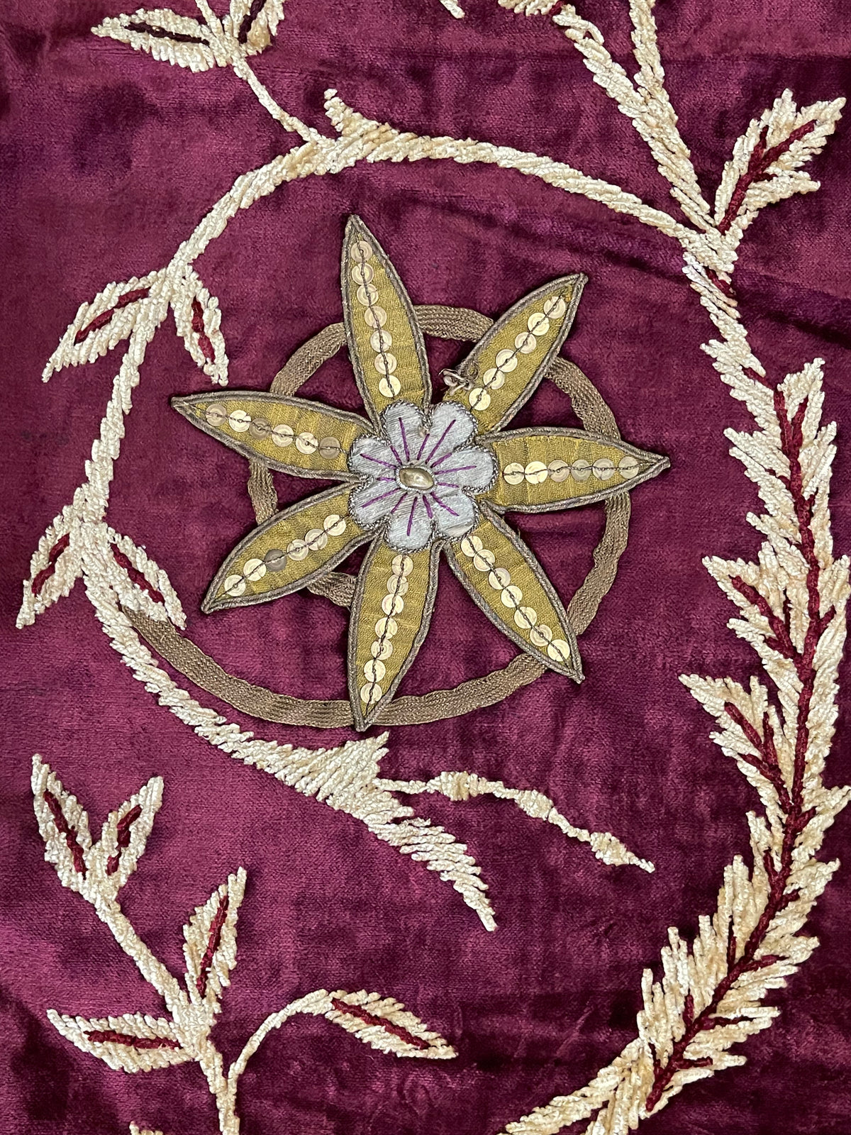 Pair of 17th Century French Applique Cut Velvet ID: T042110, 710041