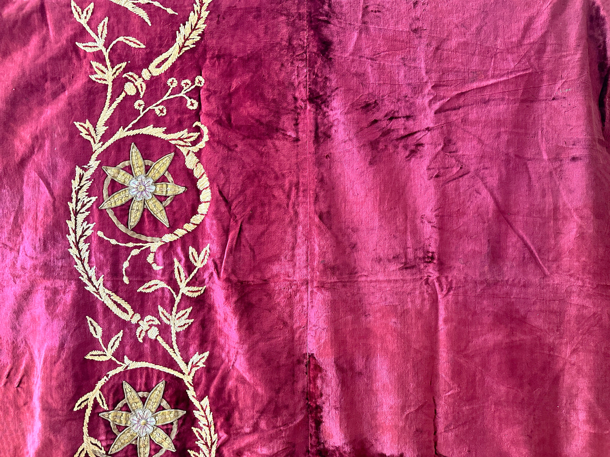 Pair of 17th Century French Applique Cut Velvet ID: T042110, 710041