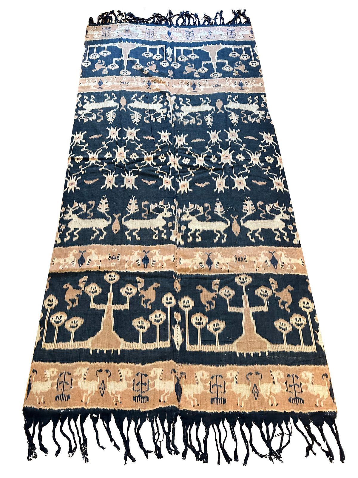Indonesian Hinggi Ikat Woven Throw ID: T072402