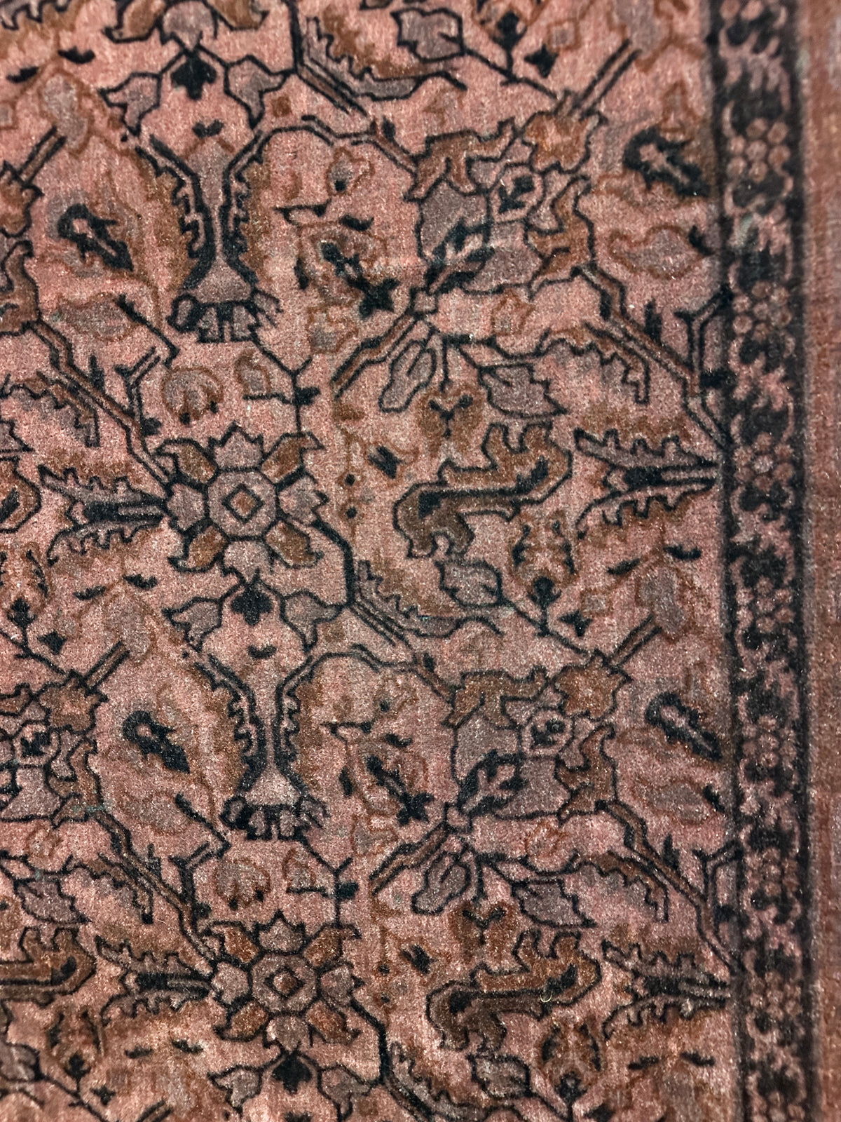 Late 19th Century European Burgundy Velvet Low Pile Coverlet ID: 805173