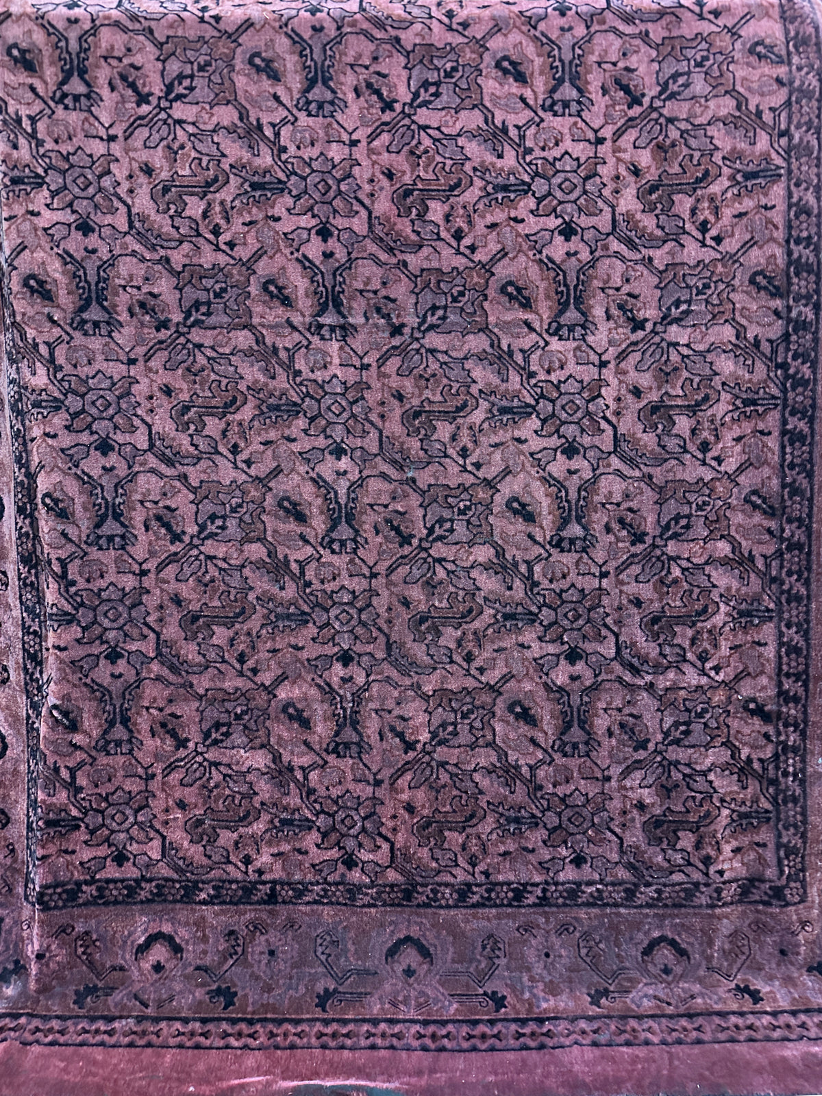Late 19th Century European Burgundy Velvet Low Pile Coverlet ID: 805173
