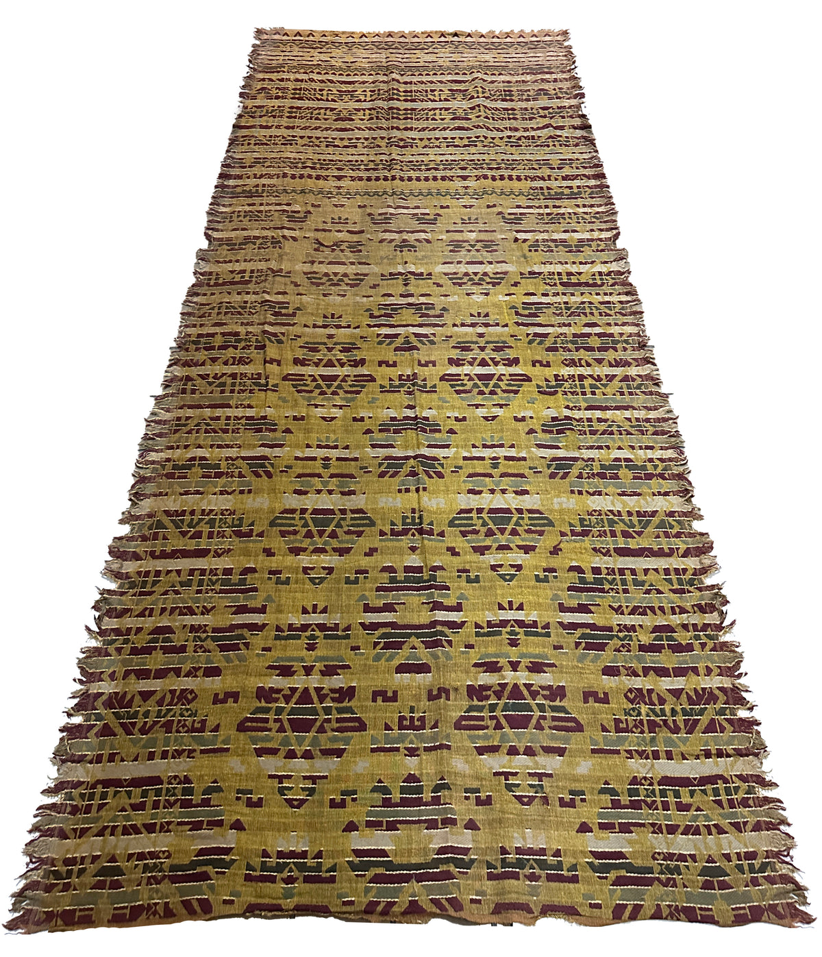 19th C. American Woven Textile (damaged) ID: 874