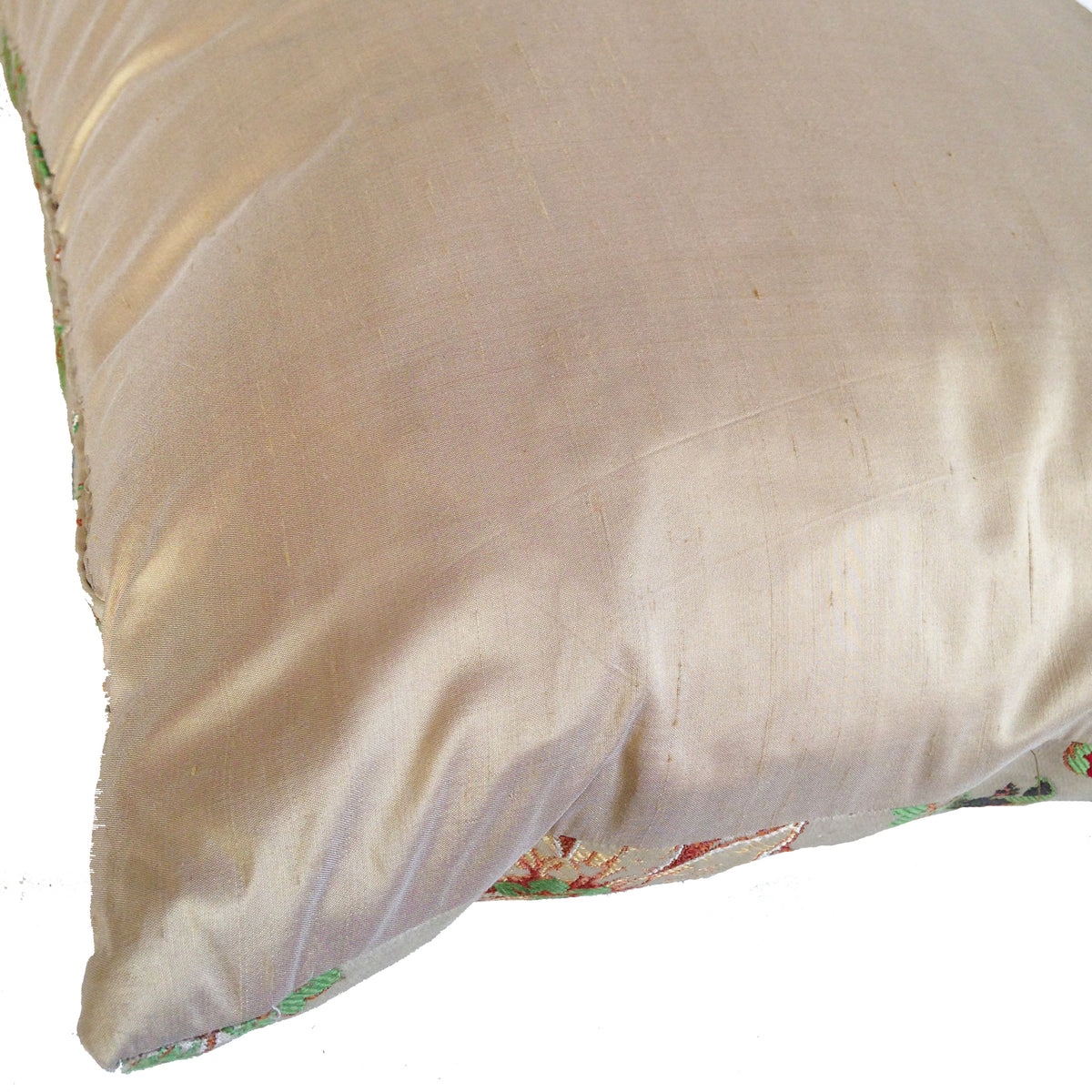 18th Century French Silk Embroidery Pillow ID: P1090