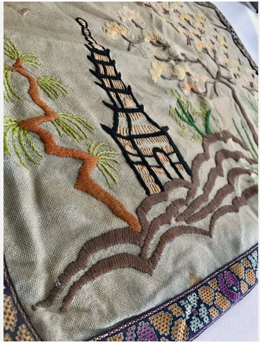 Vintage 1940 Art Deco Pillowcase