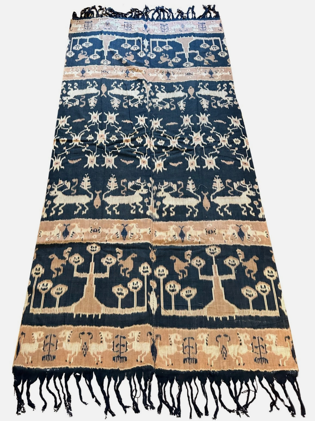 Indonesian Hinggi Ikat Woven Throw