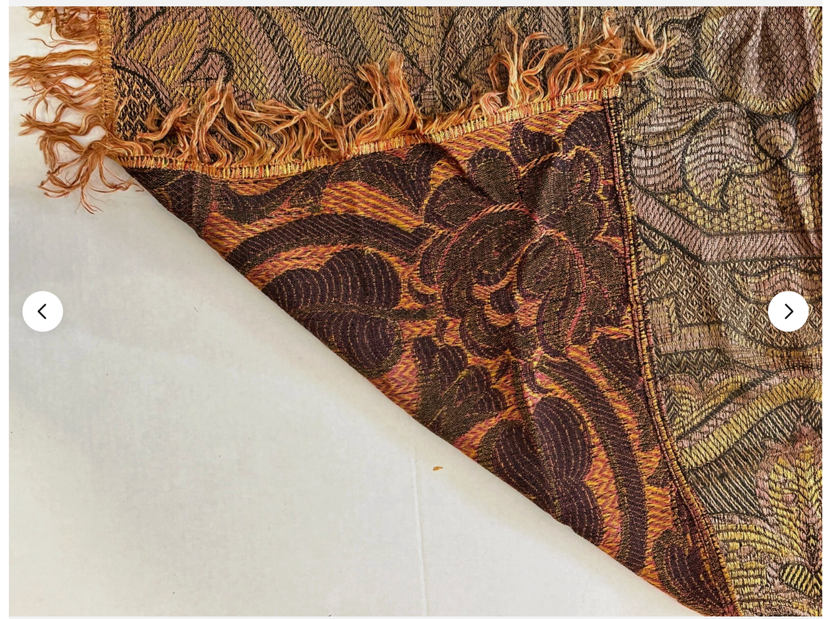 20th Century American Silk Woven Tablecover
