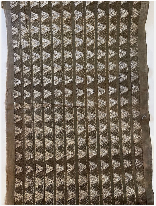 19th C Indian Hand-made Metal on linen Embroidery