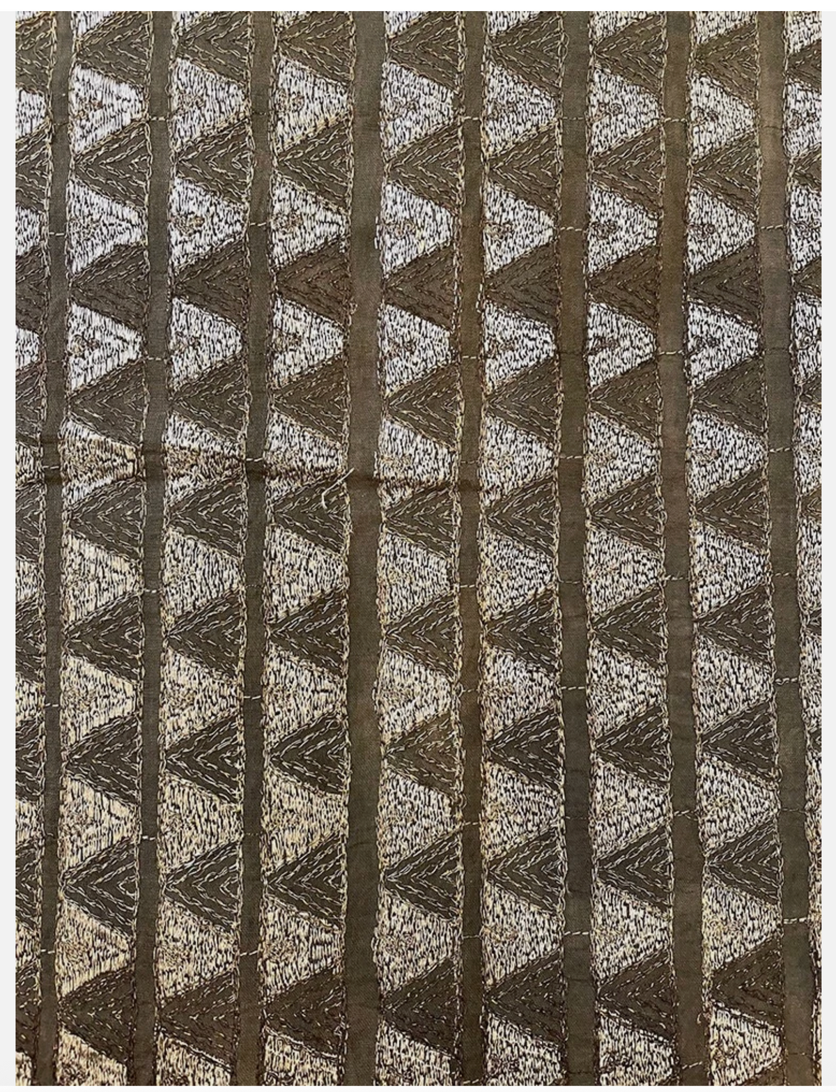 19th C Indian Hand-made Metal on linen Embroidery