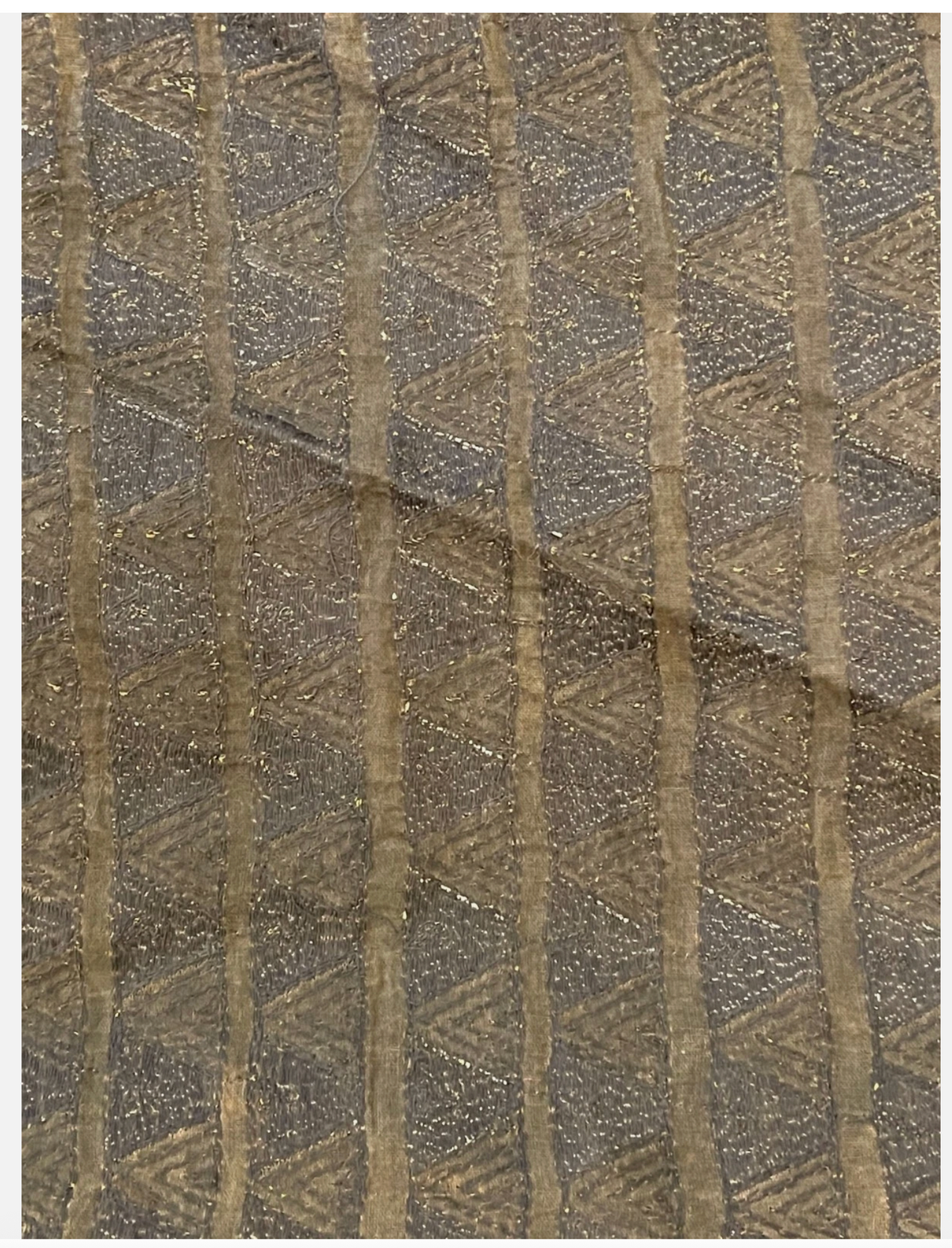 19th C Indian Hand-made Metal on linen Embroidery