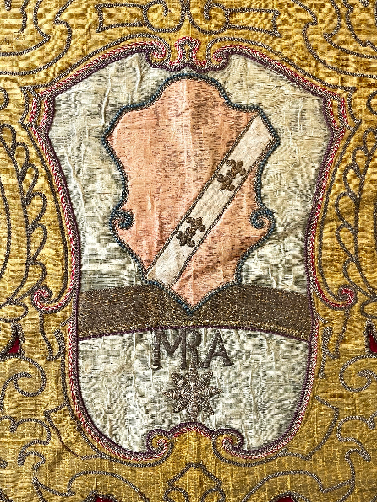 17th Century French Coat of Arms (Cut Velvet and Applique) ID: T042102