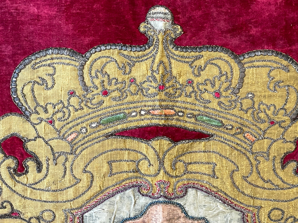 17th Century French Coat of Arms (Cut Velvet and Applique) ID: T042102