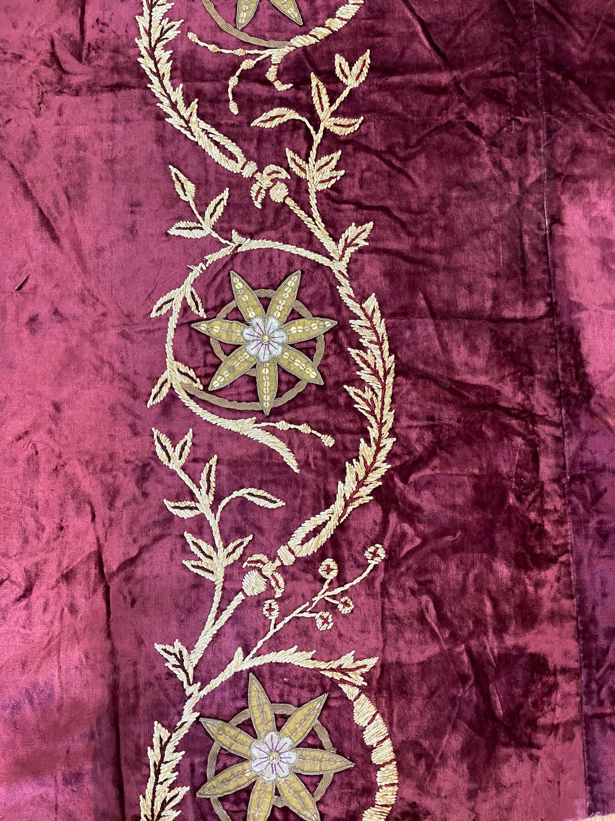 Pair of 17th Century French Applique Cut Velvet ID: T042110, 710041