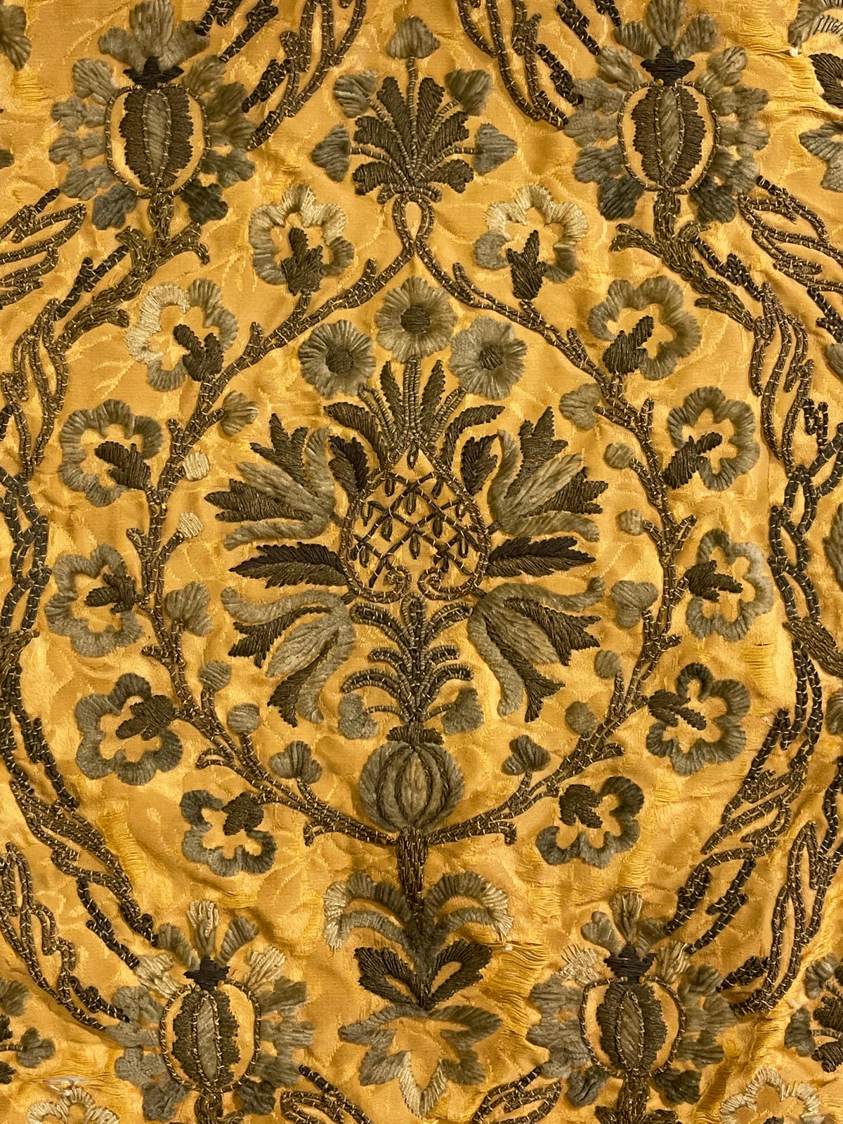 18th Century French Embroidery on Silk ID: T042113