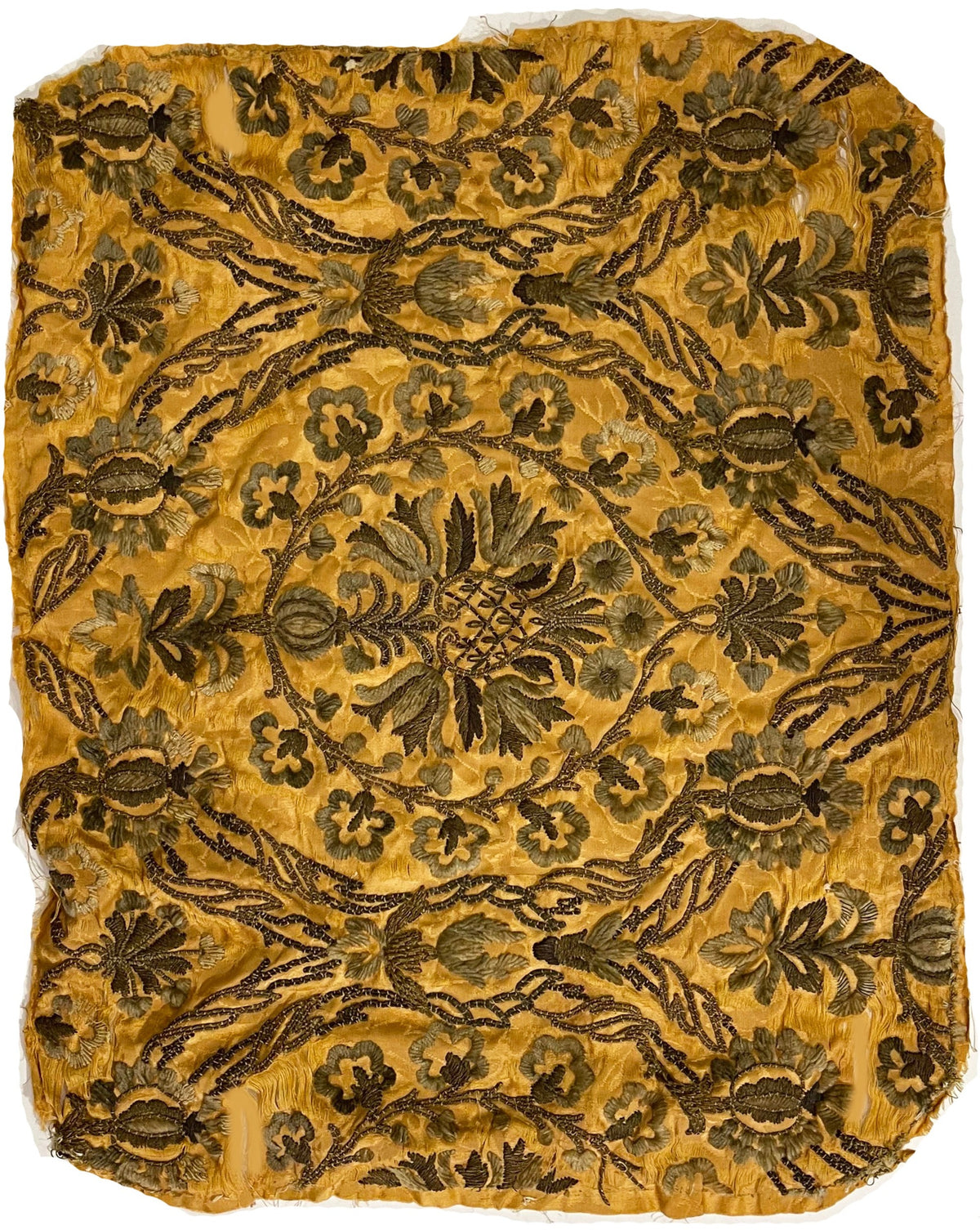 18th Century French Embroidery on Silk ID: T042113