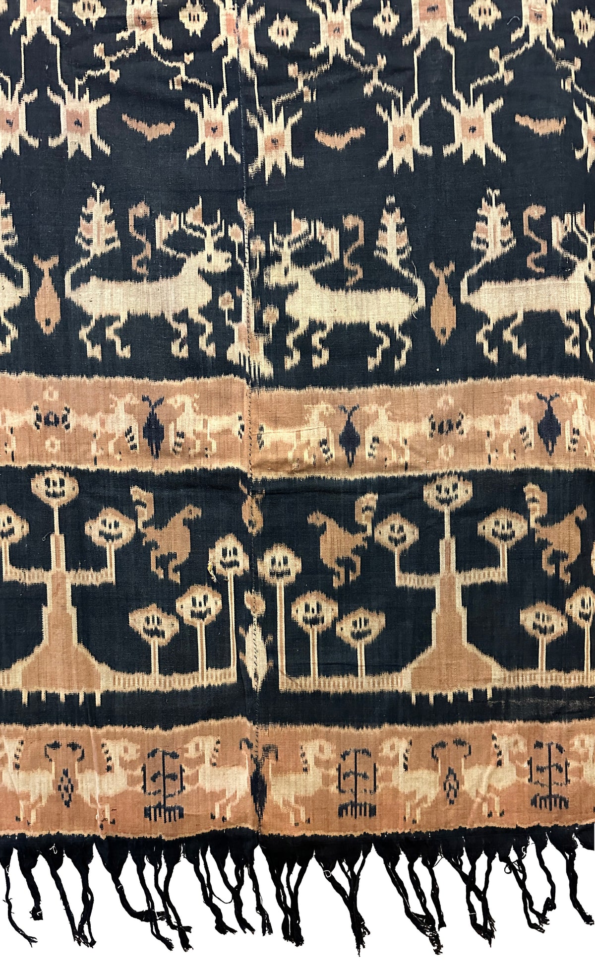 Indonesian Hinggi Ikat Woven Throw ID: T072402